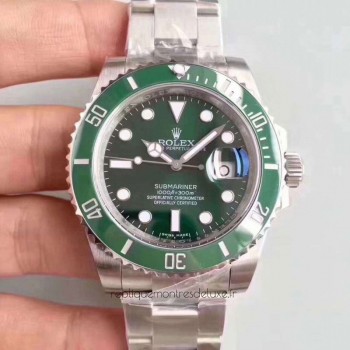 Replik-Uhr Rolex Submariner Date 116610LV Rostfreier Stahl GroBes Zifferblatt