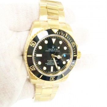 Replik-Uhr Rolex Submariner Date 116618LN Gelbgold Schwarzes Zifferblatt