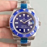 Replik-Uhr Rolex Submariner Date 116619LB Rostfreier Stahl Blaues Zifferblatt