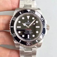 Replik-Uhr Rolex Submariner FUCK EM 114060 Rostfreier Stahl Schwarzes Zifferblatt