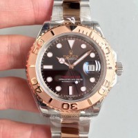 Replik-Uhr Rolex Yacht-Master 40 116621 Rostfreier Stahl & Roségold Zifferblatt Schokolade