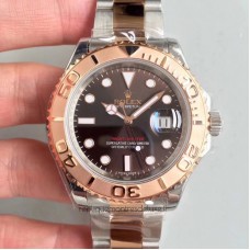 Replik-Uhr Rolex Yacht-Master 40 116621 Rostfreier Stahl & Roségold Zifferblatt Schokolade