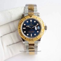 Replik-Uhr Rolex Yacht-Master 40 116622 Rostfreier Stahl & Gelbgold Blaues Zifferblatt