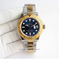 Replik-Uhr Rolex Yacht-Master 40 116622 Rostfreier Stahl & Gelbgold Blaues Zifferblatt