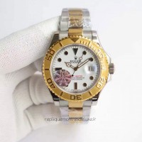 Replik-Uhr Rolex Yacht-Master 40 116622 Rostfreier Stahl & Gelbgold WeiBes Zifferblatt