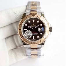 Replik-Uhr Rolex Yacht-Master 40 116623 Rostfreier Stahl & Roségold Zifferblatt Schokolade