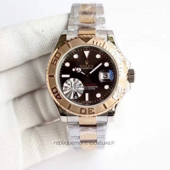 Replik-Uhr Rolex Yacht-Master 40 116623 Rostfreier Stahl & Roségold Zifferblatt Schokolade