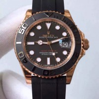 Replik-Uhr Rolex Yacht-Master 40 116655 Roségold Schwarzes Zifferblatt