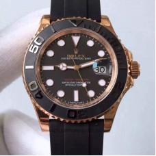 Replik-Uhr Rolex Yacht-Master 40 116655 Roségold Schwarzes Zifferblatt