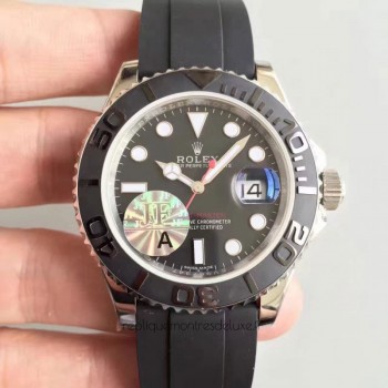 Replik-Uhr Rolex Yacht-Master 40 116655 Rostfreier Stahl Schwarzes Zifferblatt