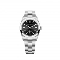 Replik uhr Rolex Oyster Perpetual 34 hellschwarzes Zifferblatt Oyster Bracele m124200-0002