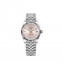 Replik uhr Rolex Datejust 31 Weiß Rolesor rosa Zifferblatt Jubilee bracelet m278274-0032