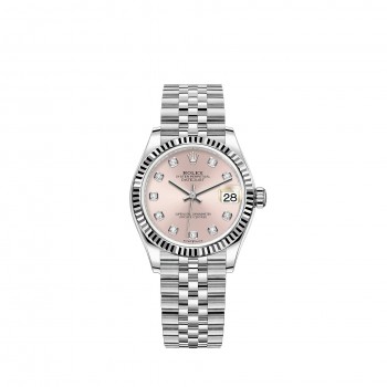 Replik uhr Rolex Datejust 31 Weiß Rolesor rosa Zifferblatt Jubilee bracelet m278274-0032