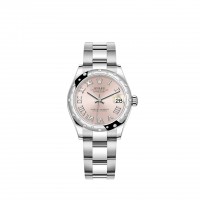 Replik uhr Rolex Datejust 31 Weiß Rolesor rosa Zifferblatt Oyster bracelet m278344rbr-0021