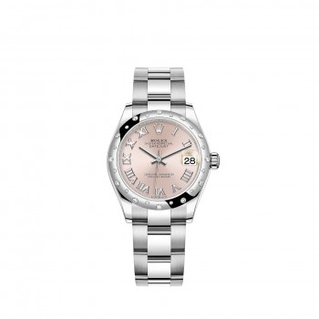 Replik uhr Rolex Datejust 31 Weiß Rolesor rosa Zifferblatt Oyster bracelet m278344rbr-0021