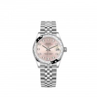 Replik uhr Rolex Datejust 31 Weiß Rolesor rosa Zifferblatt Jubilee bracelet m278344rbr-0034