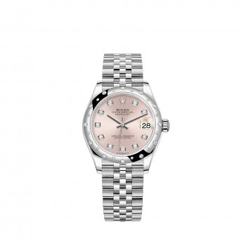 Replik uhr Rolex Datejust 31 Weiß Rolesor rosa Zifferblatt Jubilee bracelet m278344rbr-0034