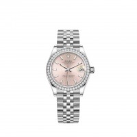 Replik uhr Rolex Datejust 31 Weiß Rolesor rosa Zifferblatt Jubilee bracelet m278384rbr-0018