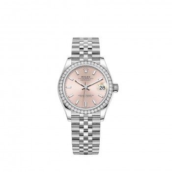 Replik uhr Rolex Datejust 31 Weiß Rolesor rosa Zifferblatt Jubilee bracelet m278384rbr-0018