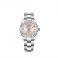 Replik uhr Rolex Datejust 31 Weiß Rolesor pink diamond-set dial Oyster bracelet m278384rbr-0027