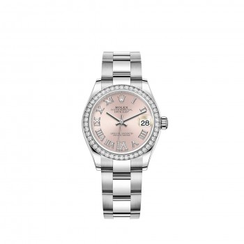 Replik uhr Rolex Datejust 31 Weiß Rolesor pink diamond-set dial Oyster bracelet m278384rbr-0027