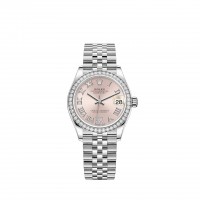 Replik uhr Rolex Datejust 31 Weiß Rolesor pink diamond-set dial Jubilee m278384rbr-0028