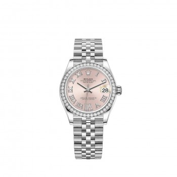 Replik uhr Rolex Datejust 31 Weiß Rolesor pink diamond-set dial Jubilee m278384rbr-0028