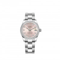 Replik uhr Rolex Datejust 31 Weiß Rolesor pink diamond-set dial Oyster bracelet m278384rbr-0035