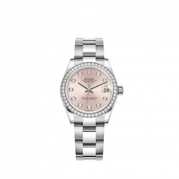 Replik uhr Rolex Datejust 31 Weiß Rolesor pink diamond-set dial Oyster bracelet m278384rbr-0035