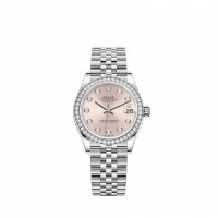 Replik uhr Rolex Datejust 31 Weiß Rolesor pink diamond-set dial Jubilee bracelet m278384rbr-0036