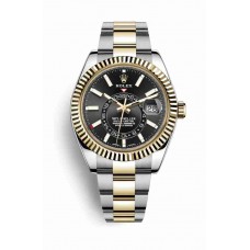 Rolex Sky-Dweller Gelb Rolesor Oystersteel Gelbgold 326933 Schwarzes Zifferblatt