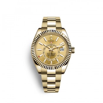 Replik Uhr Rolex Sky-Dweller 18 Karat Gelbgold M326938-0003