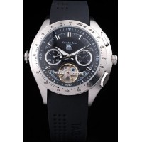 Replikat Tag Heuer SLR Tachymeter Lünette Schwarzes Zifferblatt Schwarzes Gummiarmband Tourbillon