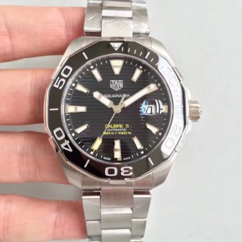 Replikat-Tag Heuer Aquaracer Kaliber 5 WAY201A.BA0927 Schwarzes Zifferblatt aus Edelstahl