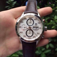 Replik-Uhr Tag Heuer Carrera Kaliber 16 CV2A11 Edelstahl mit weißem Zifferblatt Kaliber 16 