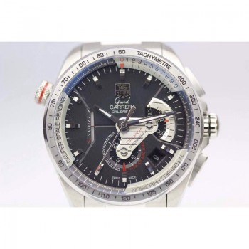 Replica Tag Heuer Grand Carrera Kaliber 36 RS Edelstahl Zifferblatt schwarz